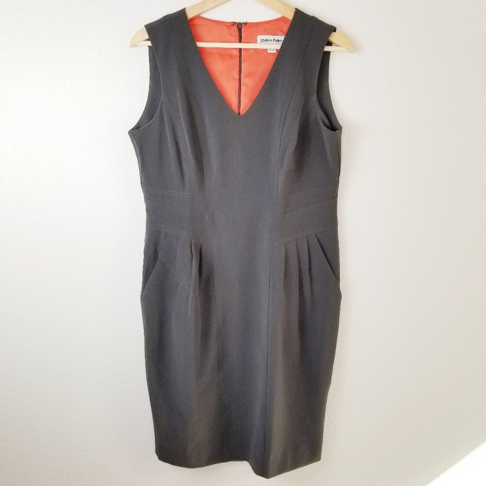 Shelby & Palmer Sheath Dress with Pockets Grey